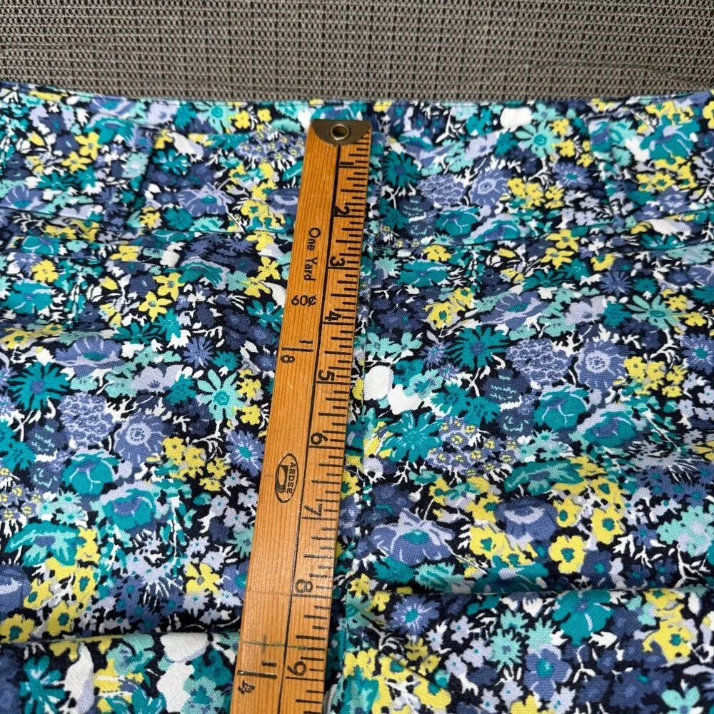 Ann Taylor Loft Marisa Womens Size 4 Blue Floral Cropped Pants Business Casual - Picture 5 of 10